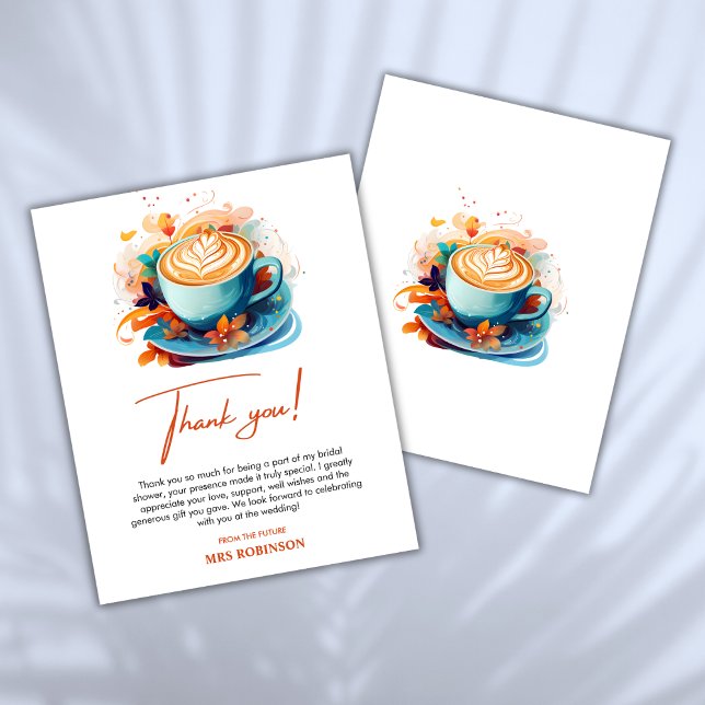Liebe bricht Brautparty Danke Karte (Love is Brewing Bridal Shower Thank You Card )