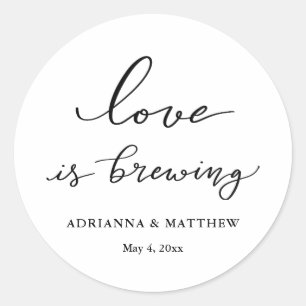 Liebe bricht Elegante Script-Gastgeschenk Hochzeit Runder Aufkleber