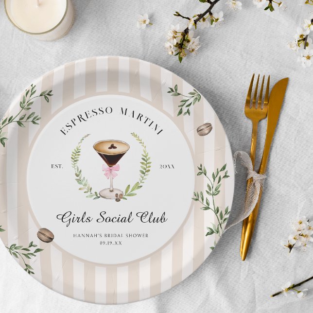 Liebe bricht | Espresso Martini Brautparty Pappteller (Von Creator hochgeladen)