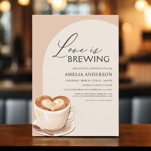 Liebe bricht modernes Arch Coffee Brautparty Einladung