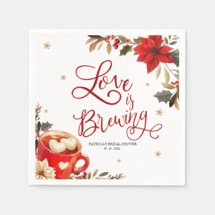 Liebe bricht Weihnachts-Brautparty Serviette