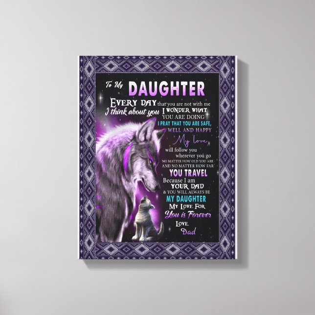 Liebe | Brief an meine Tochter-Liebe für Sie Leinwanddruck (Vorderseite)