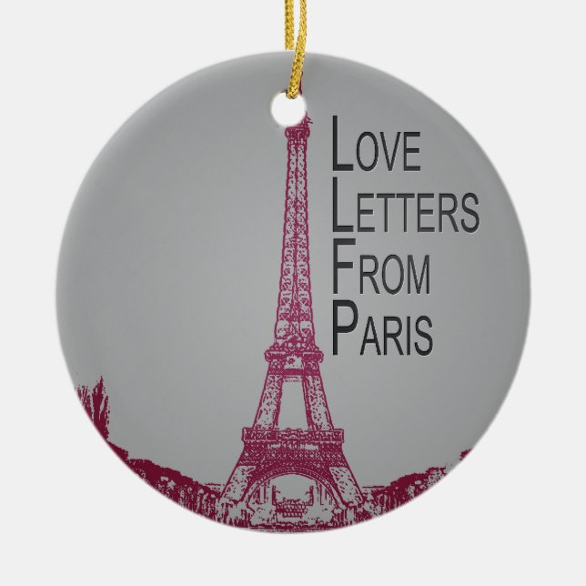 Liebe-Briefe aus Paris Keramikornament (Vorne)