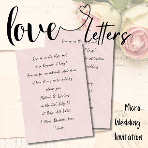 Liebe Briefe MICRO WEDD Handgeschriebene Rose Rosa Einladung