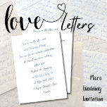 Liebe Briefe MICRO WEDD handgeschriebene Tinte seh Einladung<br><div class="desc">Diese Liebe Letter styled micro Wedding Invitation hat eine Kleinstdetailmenge! Die bloßen Knochen,  Namen,  Datum,  Uhrzeit,  Ort und Ort. Sie können Details auf der Rückseite hinzufügen,  indem Sie die Designwerkzeuge und "Text hinzufügen" eingeben,  Sie können auch die Hintergrundfarbe,  den Schriftart,  die Farbfarbe ändern,  und vieles mehr.</div>