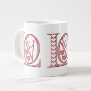 Liebe Briefe mit Herzen von Shirley Taylor Jumbo-Tasse