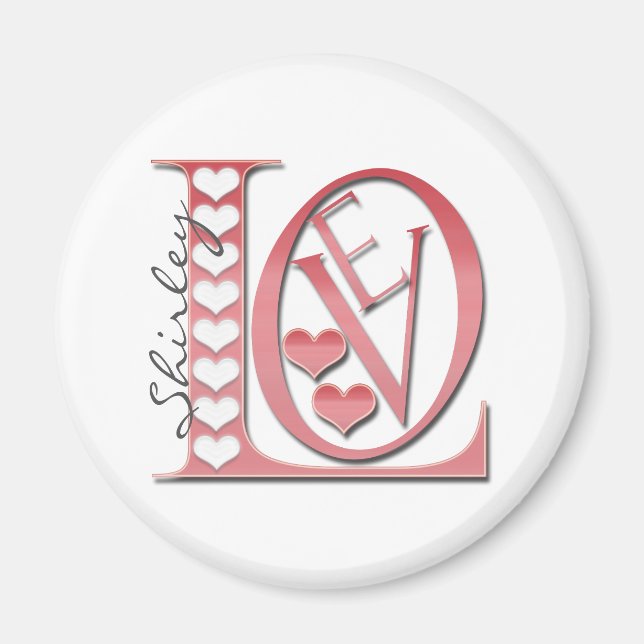 Liebe Briefe mit Herzen von Shirley Taylor Magnet (Vorne)