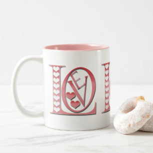 Liebe Briefe mit Herzen von Shirley Taylor Zweifarbige Tasse