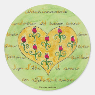 Liebe Briefe & Rose Buds - Aufkleber