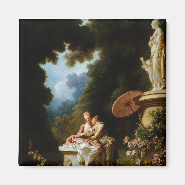 Liebe Briefe von Jean Honore Fragonard Magnet (Vorne)