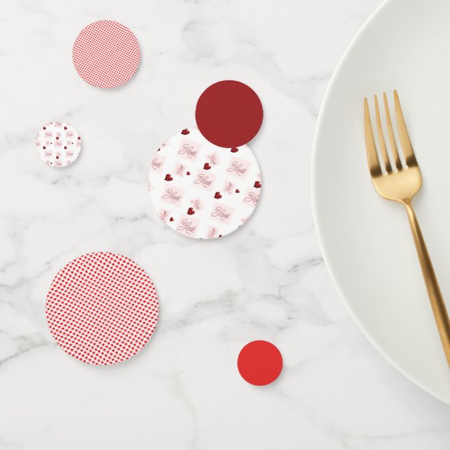 Liebe Briefmarke - rosa Design Konfetti (Gruppe)