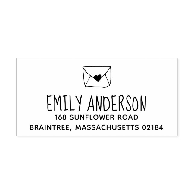 Liebe Briefumschlag mit versiegeltem Herzen Permastempel (Design)