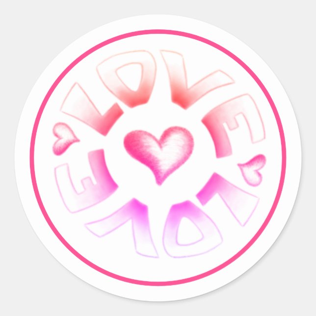 Liebe Bright Classic Round Aufkleber (Vorderseite)