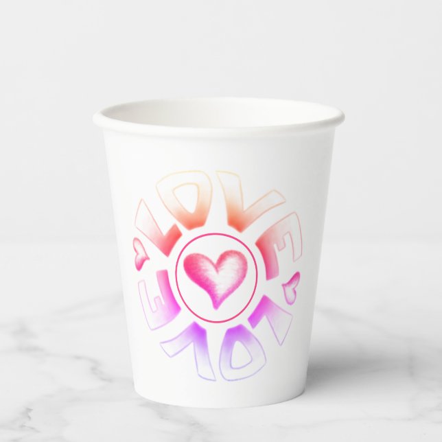 Liebe Bright Paper Cups Pappbecher (Vorderseite)