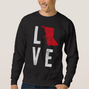Liebe British Columbia Map Canada National Day Sweatshirt
