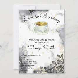 Liebe briwing Black&Gold Rose Tee Brautparty Einladung