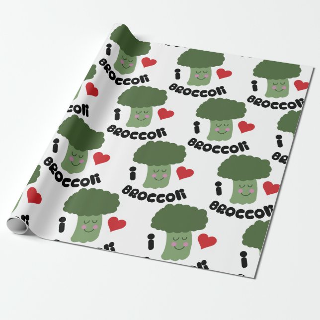 Liebe Broccoli Geschenkpapier (Ungerollt)