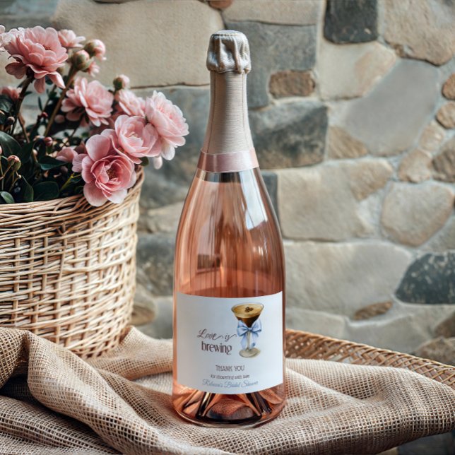 Liebe brodelt Blue Bow Kaffee Brautdusche (Von Creator hochgeladen)