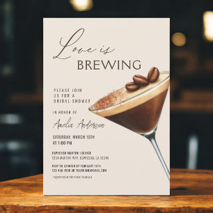 Liebe brodelt Espresso Martini-Brautjunggesellinne Einladung