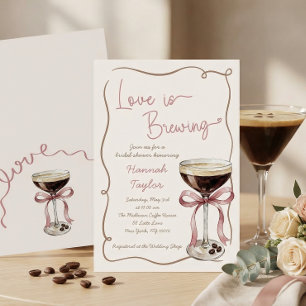Liebe brodelt Espresso Martini Junggesellinnenabsc Einladung