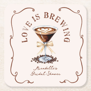 Liebe brodelt Espresso Martini Junggesellinnenabsc Rechteckiger Pappuntersetzer