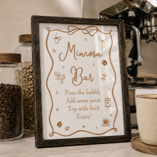 Liebe brodelt Kaffee Brautparty Mimosa-Bar Poster