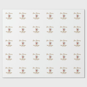 Liebe brodelt weiße Kaffeetasse Herz Brautparty Geschenkpapier