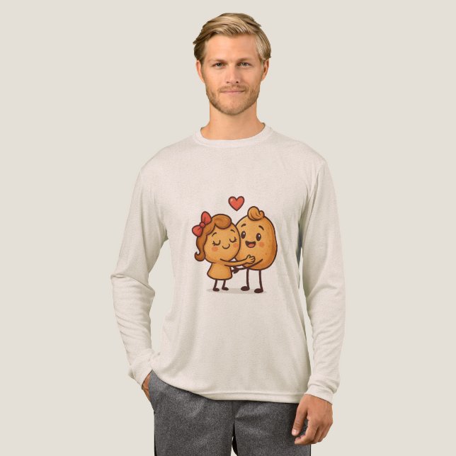 Liebe-Brot - Niedlicher und einzigartiger Cartoon- Tri-Blend Shirt (Volle Vorderseite)
