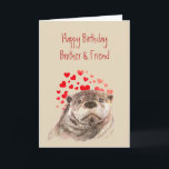 Liebe Brother Birthday Herz Niedlich Otter Tier Feiertagskarte<br><div class="desc">Watercolor Bruder Geburtstag I Liebe Sie mögen keine Otter Niedliche Tierkunst mit Herzen Perfect for the Brother mit einem Sinn für Spaß und Spaß und die Lieben Tiere</div>