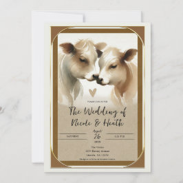 Liebe Brown Cream Country Wedding Einladung