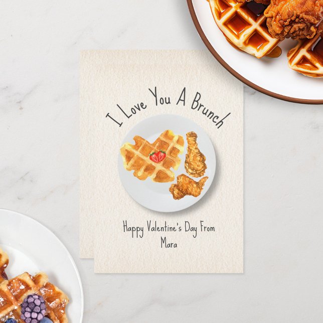 Liebe Brunch Pun Waffle Classroom Valentine Karte (Von Creator hochgeladen)