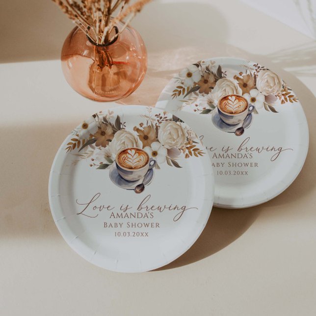 Liebe brütet Kaffee-Brautparty Pappteller (Von Creator hochgeladen)