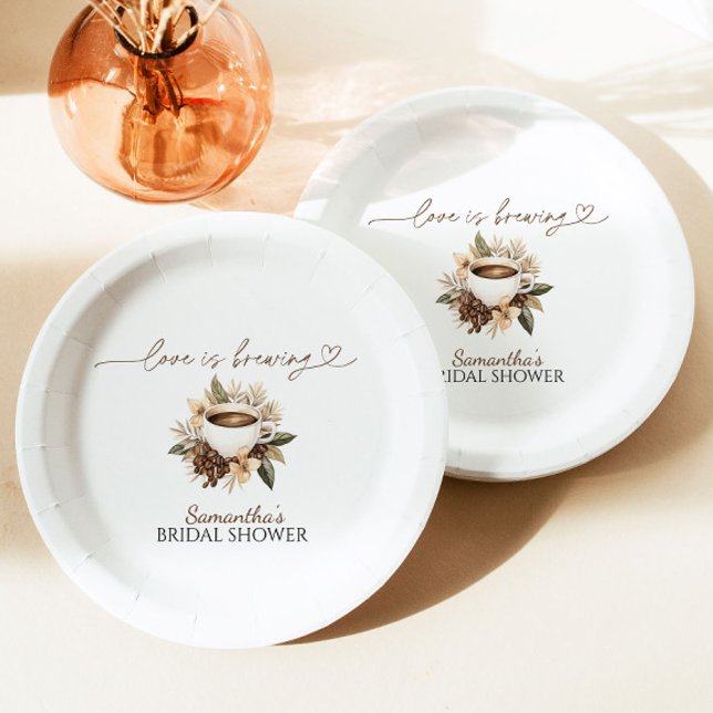 Liebe brütet Kaffee-Brautparty Pappteller (Von Creator hochgeladen)