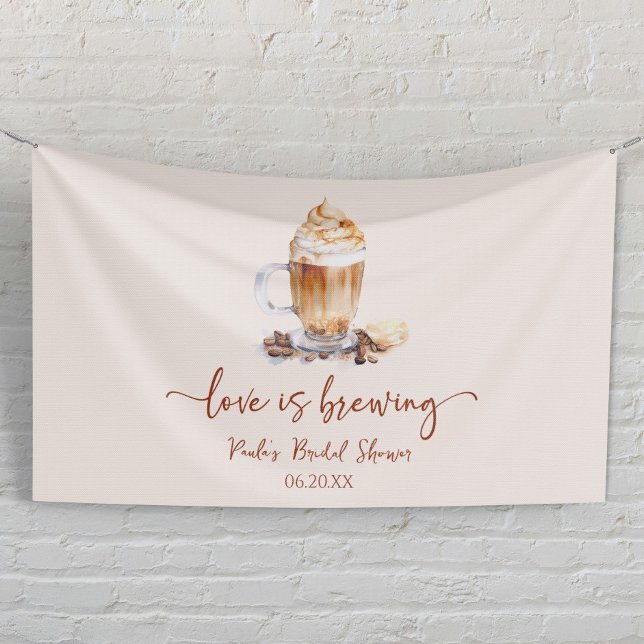Liebe brütet Kaffeebohnen Brautparty Banner (Von Creator hochgeladen)