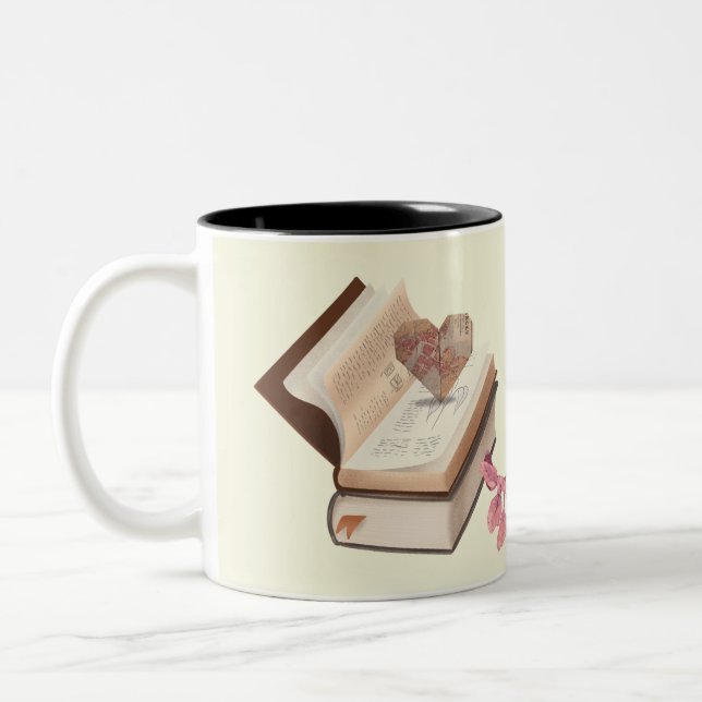 Liebe buchen mit Herzkarte und Liebe Zweifarbige Tasse (Links)