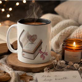 Liebe buchen mit Herzkarte und Liebe Zweifarbige Tasse