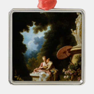 Liebe-Buchstaben durch Jean Honore Fragonard Silbernes Ornament