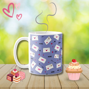 Liebe Buchstaben, Herz Pfeile und Xoxo Kaffeetasse