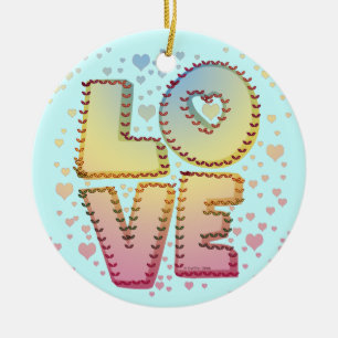 Liebe Buchstaben Keramikornament