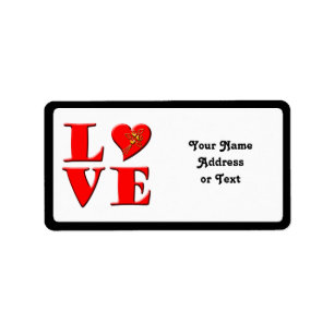 LIEBE Buchstaben ( L ♥ VE) Adressaufkleber
