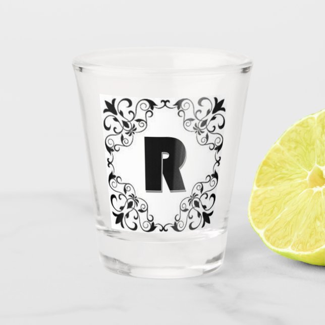Liebe Buchstaben "R" Schnapsglas (Vorderseite)