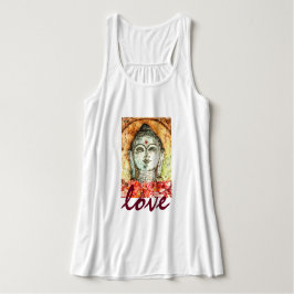 Liebe-Buddhawatercolor-Kunst Flowy Racerback Tank Top