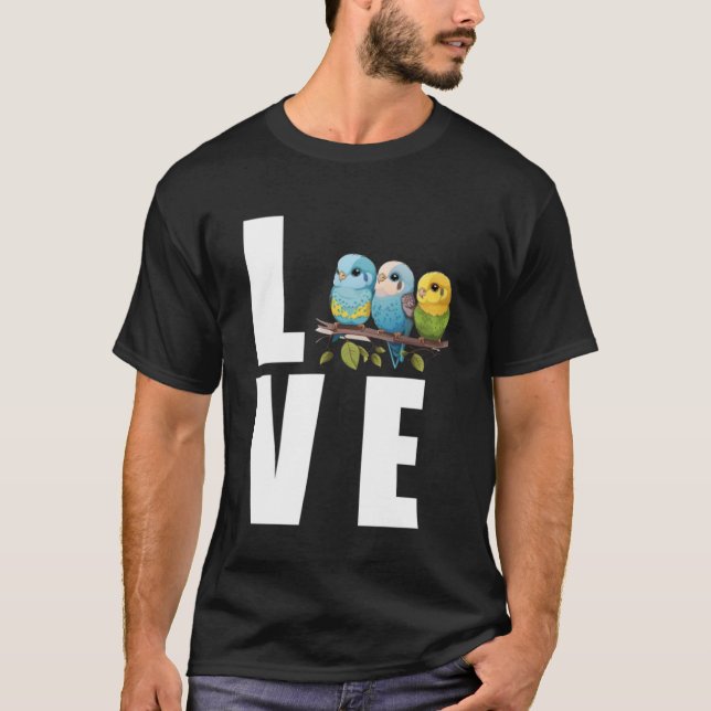 Liebe Budgie Mama Budgerigar Parakeet Bird Pullove T-Shirt (Vorderseite)