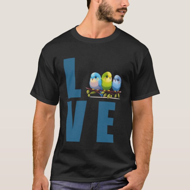 Liebe Budgie Mama Budgerigar Parakeet Bird Pullove T-Shirt (Vorderseite)