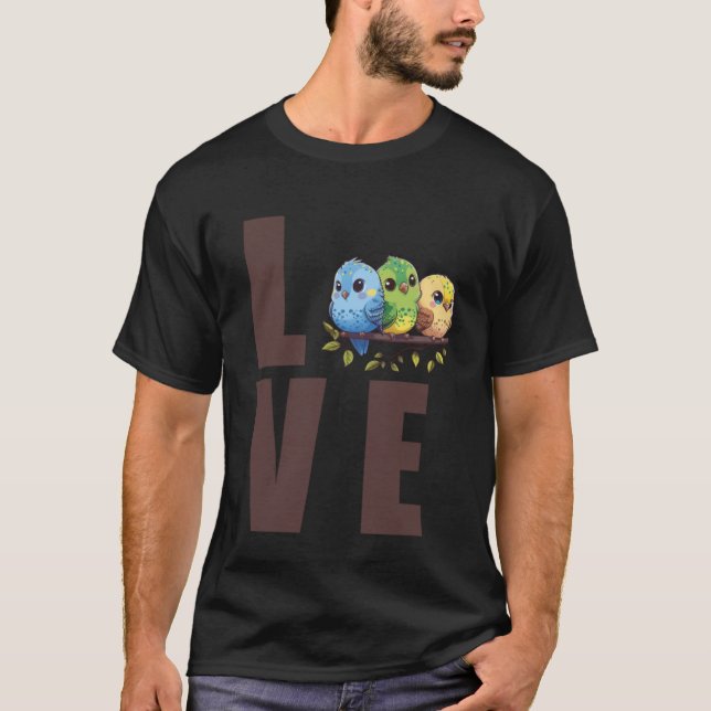 Liebe Budgie Mama Budgerigar Parakeet Bird Pullove T-Shirt (Vorderseite)