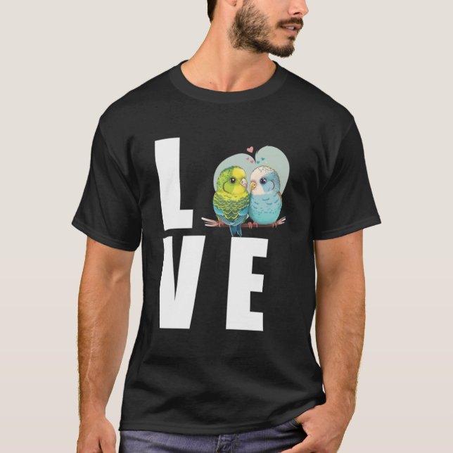 Liebe Budgie Mama Budgerigar Parakeet Bird Pullove T-Shirt (Vorderseite)