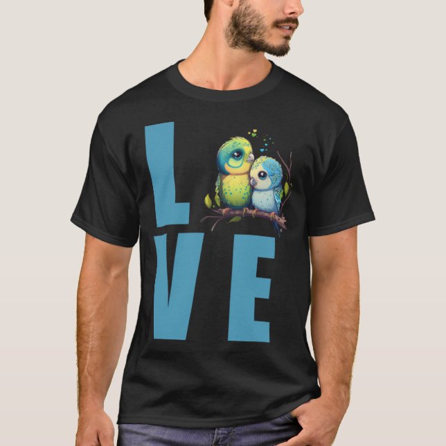 Liebe Budgie Mama Budgerigar Parakeet Bird Pullove T-Shirt (Vorderseite)