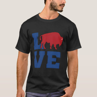 Liebe Buffalo Vintage Ny Football Sport Geschenk T-Shirt