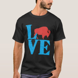 Liebe Buffalo Wild Amerikanischer Bison Liebhaber T-Shirt