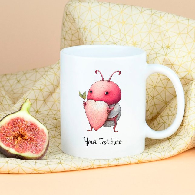 Liebe Bug Funny Beetle Design Red Heart Geschenk Kaffeetasse (Von Creator hochgeladen)